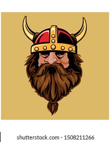 Viking mascot in vector cartoon