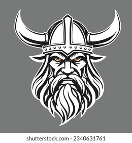 icono del logotipo de la cabeza de viking mascota ilustración del vector plantilla de diseño para marca, camiseta, ropa