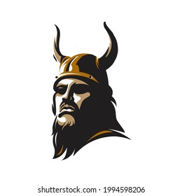 Viking Mascot Vector Profile with Horned Helmet