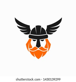 viking mascot with winged head