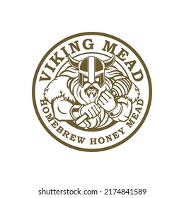 viking mead home brew logotipo de mead de miel vector