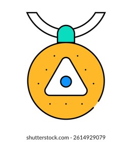 viking medal line icon vector. viking medal sign. isolated symbol illustration