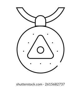viking medal line icon vector. viking medal sign. isolated contour symbol black illustration
