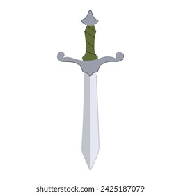 viking medieval sword cartoon. battle shield, fantasy game, weapon war viking medieval sword sign. isolated symbol vector illustration