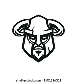 viking modern sports logo mascot template