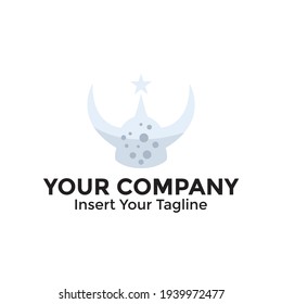 Vector con el logotipo Viking Moon. Estilo moderno
