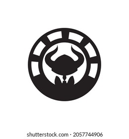 Viking movie film production company vector logo design