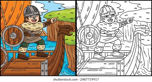 Viking Navegando por la página para colorear