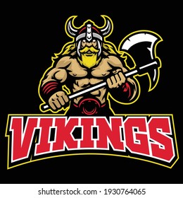 viking nordic warrior with big axe weapon