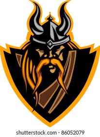 Viking Norseman with Helmet Graphic Mascot Vector Image