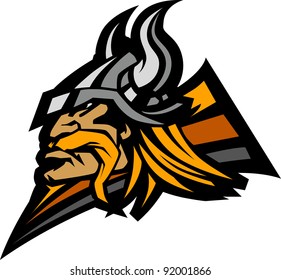 Viking Norseman with Helmet Graphic Mascot Vector Image