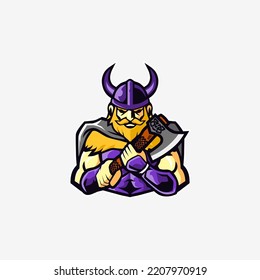 Viking Old Man Mascot logo design