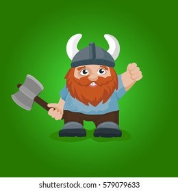 Viking on a green background
