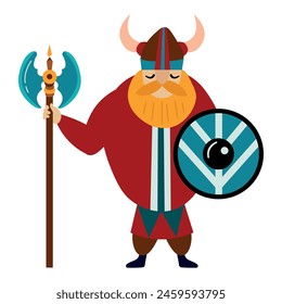 Viking on an isolated white background. 