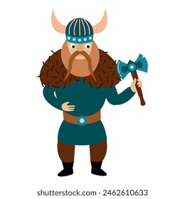 Vikingo sobre un fondo blanco aislado. 