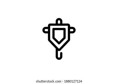 Viking Outline Icon - Schild