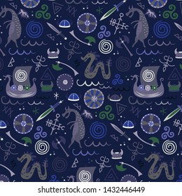 Viking pattern seamless design graphic