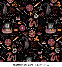 Viking Pattern Seamless Design Graphic