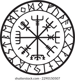 Viking protection rune, Old norse, Vegvisir viking talisman