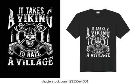 viking quote Vector T Shirt Design. Viking Warriors T-Shirt Design.vintage  strong bearded and mustached warrior in horned helmet isolated vector illustration Print-Ready File For Viking Fans.