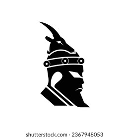 viking with a rat-shaped head. vector logo

