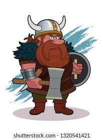A viking is ready for battle.