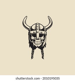 viking retro vintage logo vector