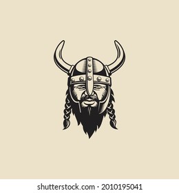 viking retro vintage logo vector