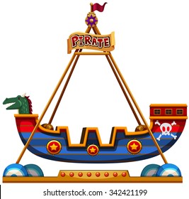 Viking ride in carnival illustration