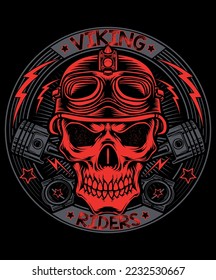 Viking Riders Motor Cycle T-Shirt Design