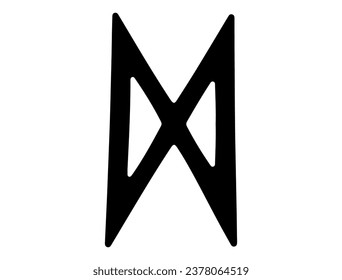 Viking rune alphabet silhouette vector art