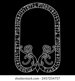 Viking Scandinavian design. Ancient decorative mythical animal in Celtic, Scandinavian style, knot-work illustration, vector illustration