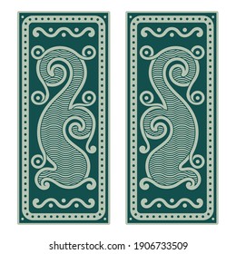 Viking Scandinavian design. Celtic, Scandinavian knot-work illustration, isolated on white, vector illustration