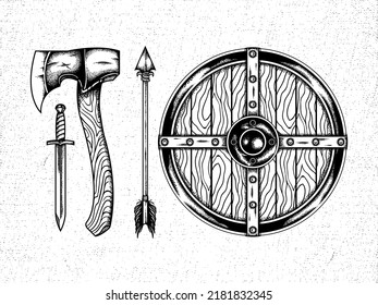 Viking Set Vector Illustration detailed and easy to edit