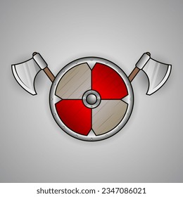 viking shield and axe logo design
