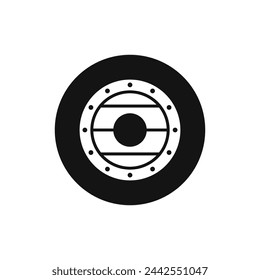 Wikingerschild schwarz und weiß Vektor-Symbol