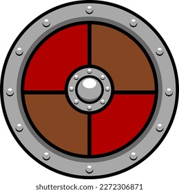 Viking Shield Cartoon Vector Illustration