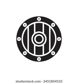 Viking Shield Filled Icon Vector Illustration