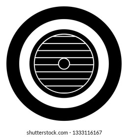 Viking shield icon black color vector in circle round illustration flat style simple image