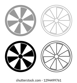Viking shield icon set grey black color vector illustration outline flat style simple image