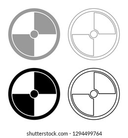 Viking shield icon set grey black color vector illustration outline flat style simple image