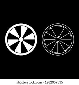 Viking shield icon set white color