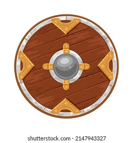 Viking Schild einzeln auf Weiß. Wikingerrüstung. Vektorgrafik
