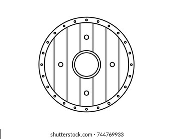 Viking shield outline icon