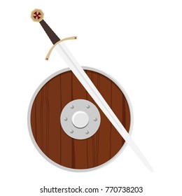 Viking shield and sword