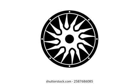 Viking Shield symbol, black isolated silhouette