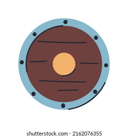 Viking shield vector cartoon illustration isolated on a white background.