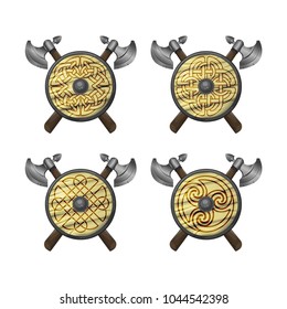 Viking shields,  vector icons set, vector illustration, eps 10 vector