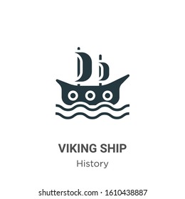 Viking ship glyph icon vector on white background. Flat vector viking ship icon symbol sign from modern history collection for mobile concept and web apps design.