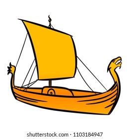 viking ship. Golden rook. Logo